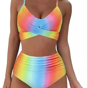 Summer sexy bikini print neon beach wear pool suim